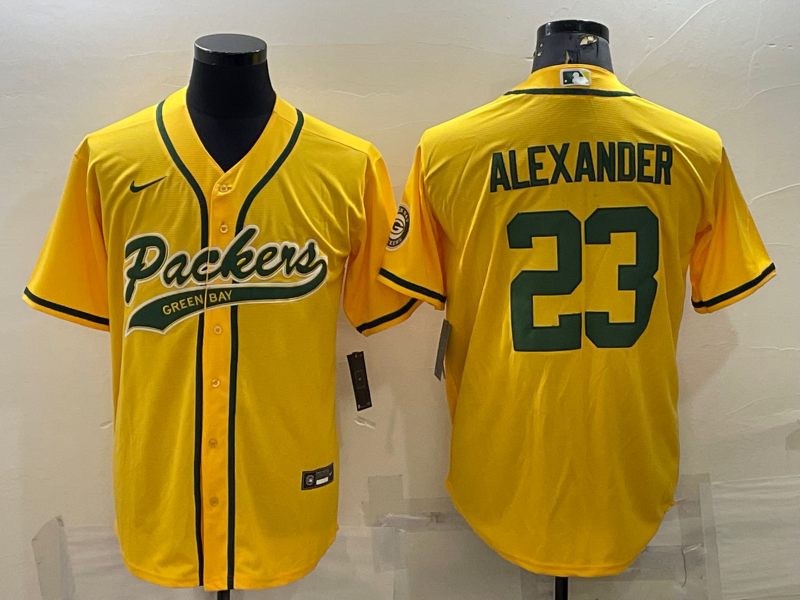 Men's Green Bay Packers Jaire Alexander #23 Gold Inverted Team Game Jersey1 Joint Edition
