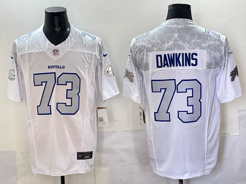 Men's Buffalo Bills Dion Dawkins #73 White 2025 Rivalries Collection Limited Jersey