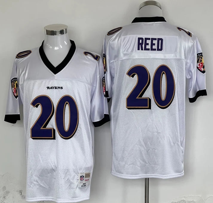 Men's Baltimore Ravens Ed Reed White Legacy Replica Player Jersey1