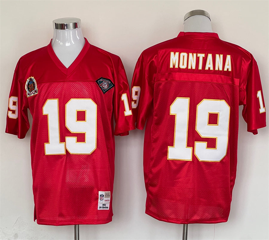 Men's Kansas City Chiefs Joe Montana Red Legacy Replica Jersey1