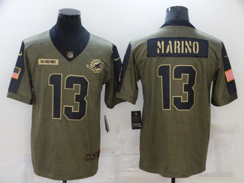 Men's Miami Dolphins Dan Marino Brown Player Game Jersey