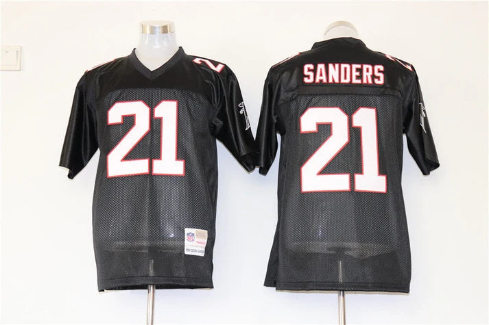Men's Atlanta Falcons Deion Sanders Black Legacy Replica Jersey