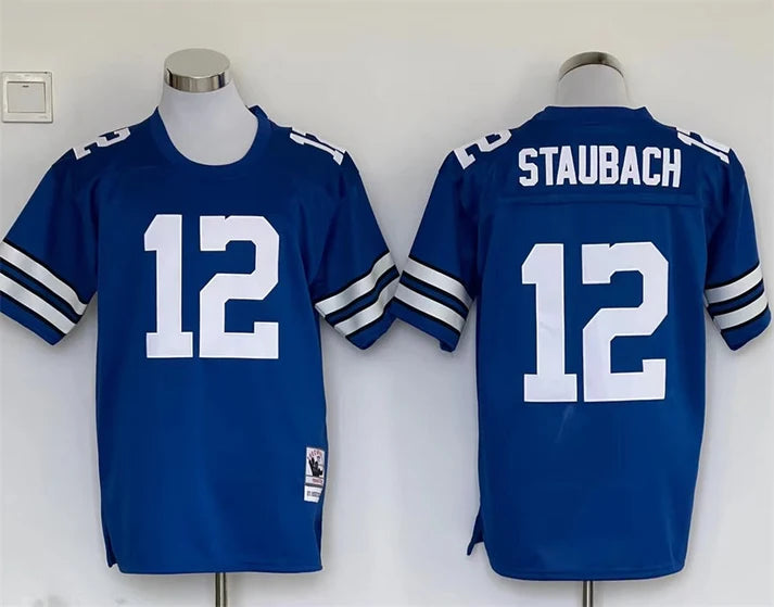 Men's Dallas Cowboys Roger Staubach Blue Legacy Replica Jersey