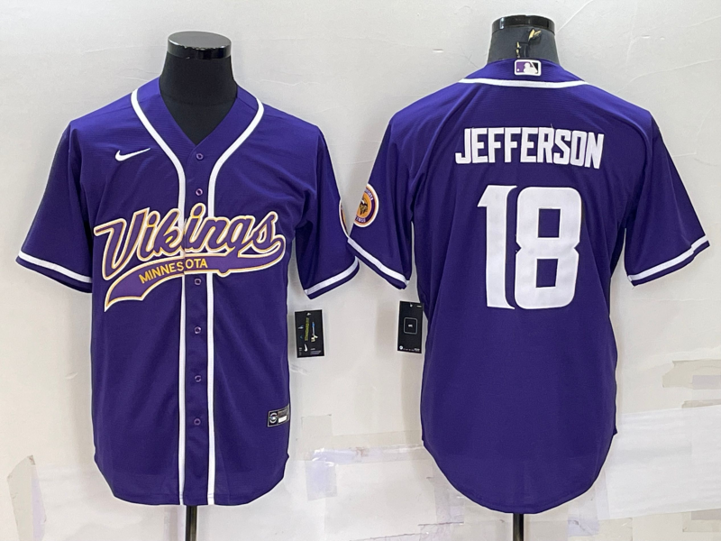 Men's Minnesota Vikings Justin Jefferson Purple Game Jersey Joint Edition