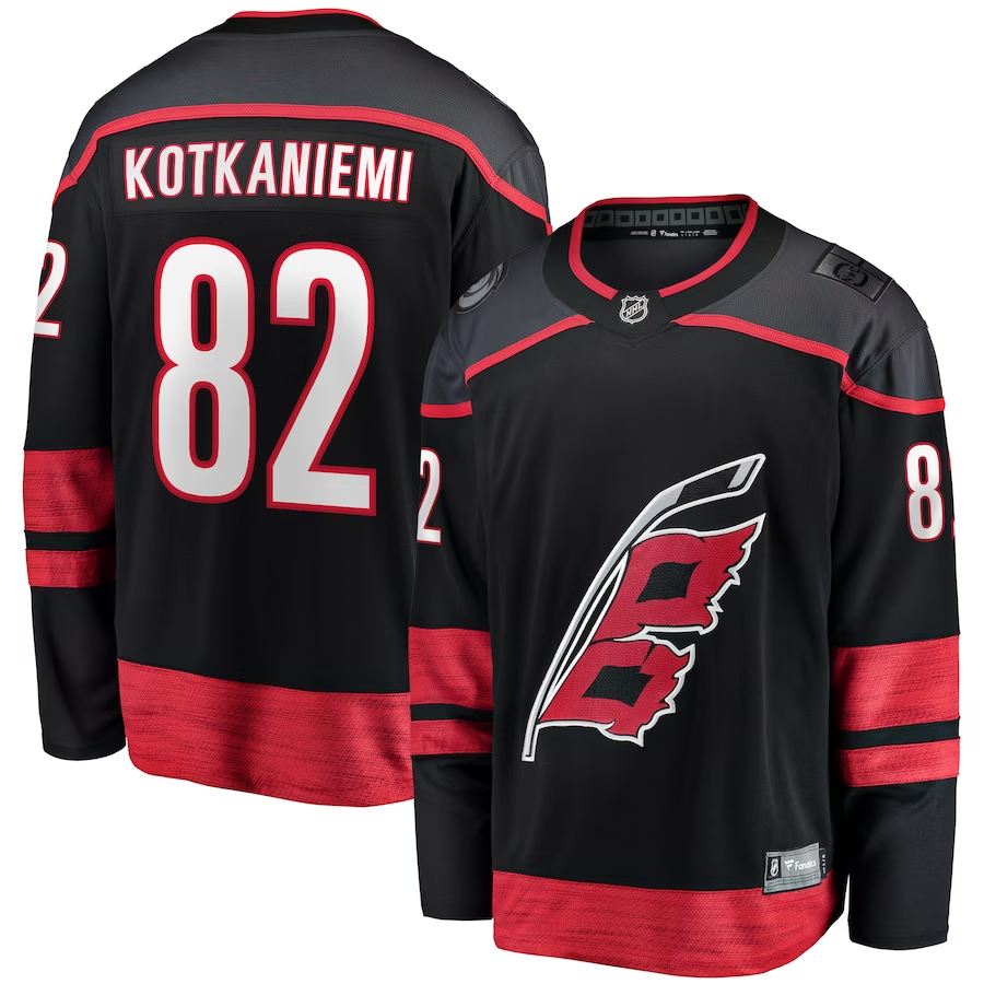 Men's Carolina Hurricanes Jesperi Kotkaniemi Black Home Breakaway Player Jersey