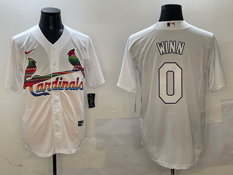 Men's St. Louis Cardinals Masyn Winn #0 White Replica Player Jersey