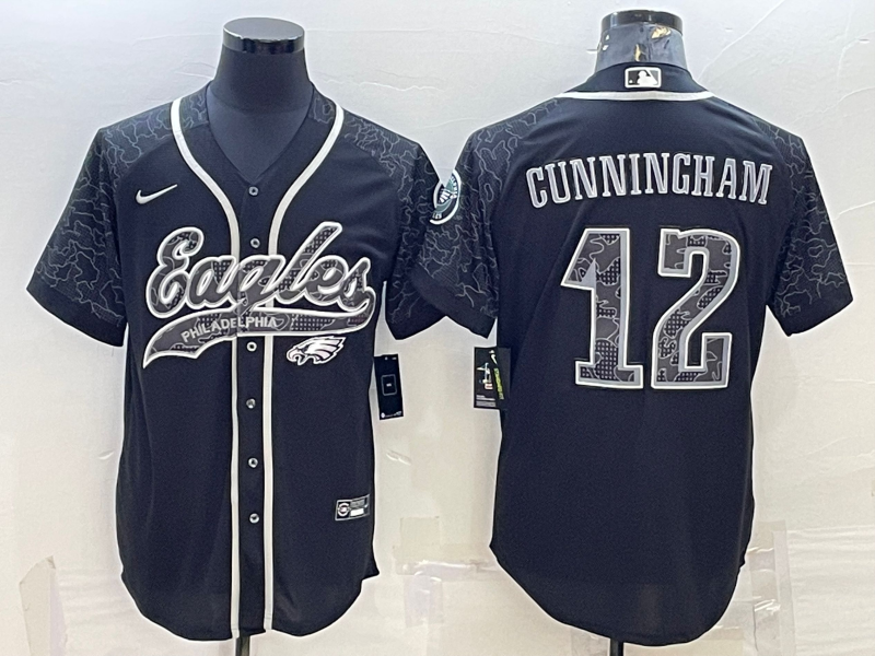Men's Philadelphia Eagles Randall Cunningham Black RFLCTV Limited Jersey Joint Edition