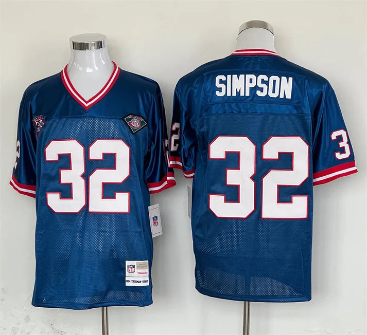 Men's Buffalo Bills OJ Simpson Blue Legacy Replica Player Jersey1