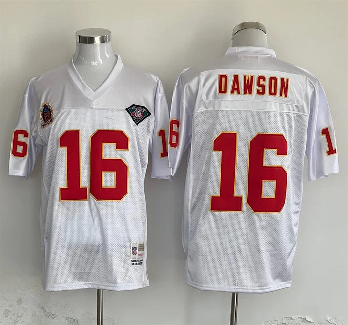 Men's Kansas City Chiefs Len Dawson White Legacy Replica Jersey