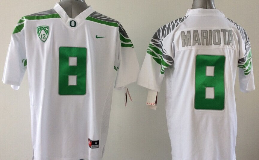 Men's Oregon Ducks Marcus Mariota White Player Jersey