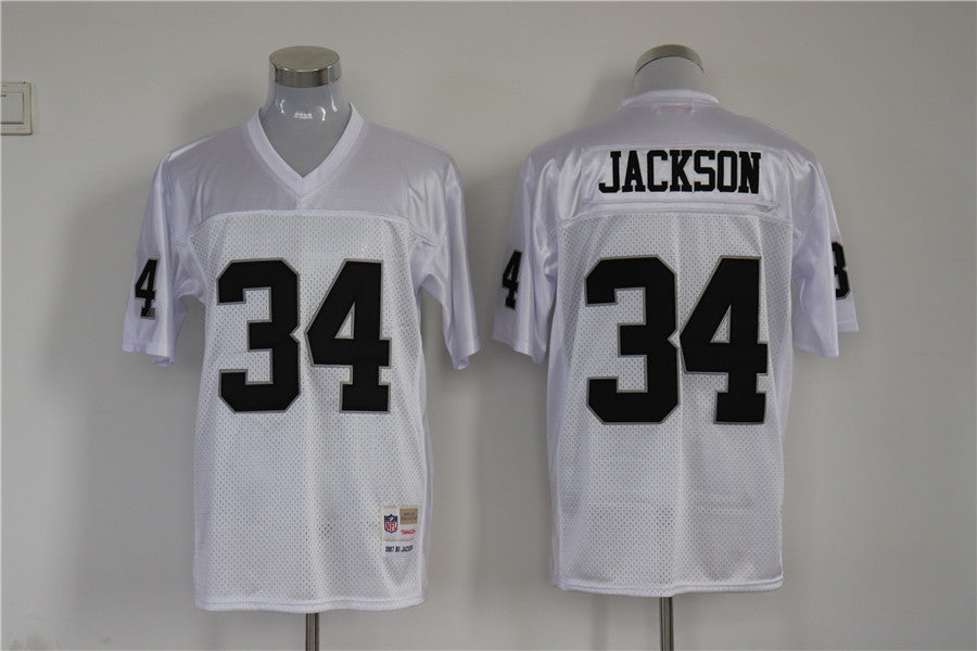 Men's Oakland Raiders Bo Jackson White Legacy Replica Jersey1