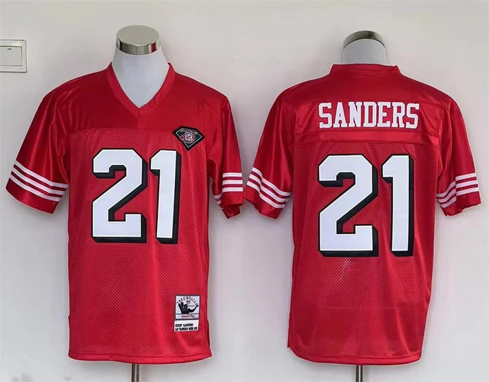 Men's San Francisco 49ers Deion Sanders Scarlet Legacy Replica Jersey