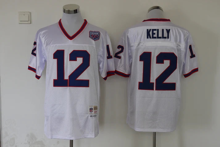 Men's Buffalo Bills Jim Kelly White Legacy Replica Player Jersey