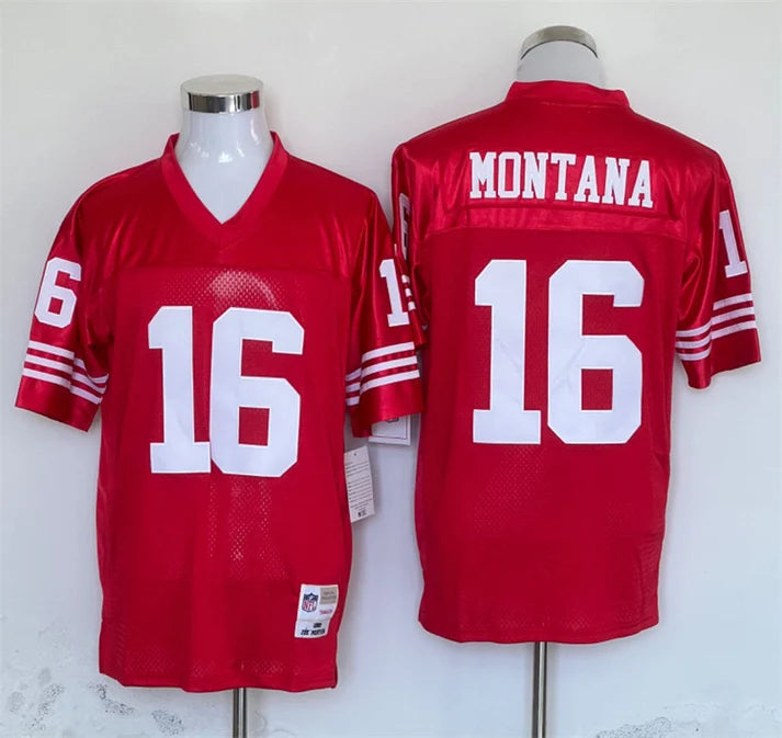 Men's San Francisco 49ers Joe Montana Scarlet Legacy Replica Player Jersey