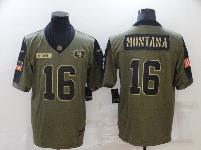 Men's San Francisco 49ers Joe Montana Brown Player Game Jersey