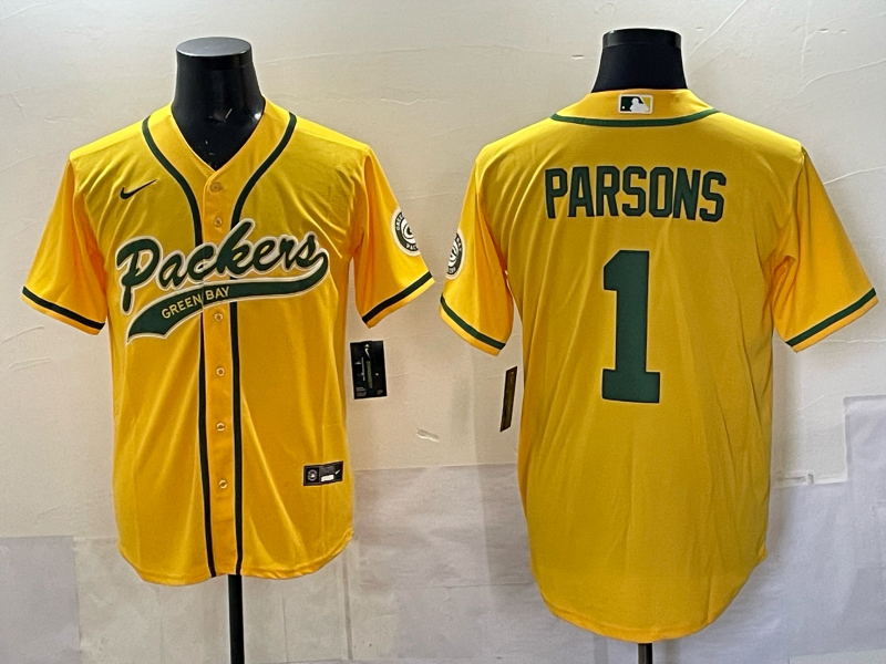 Men's Green Bay Packers Micah Parsons #1 Yellow Game Jersey