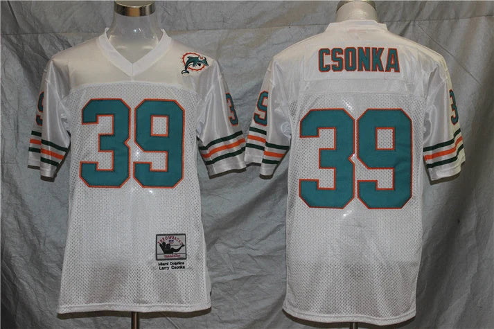 Men's Miami Dolphins Larry Csonka White Legacy Replica Jersey1