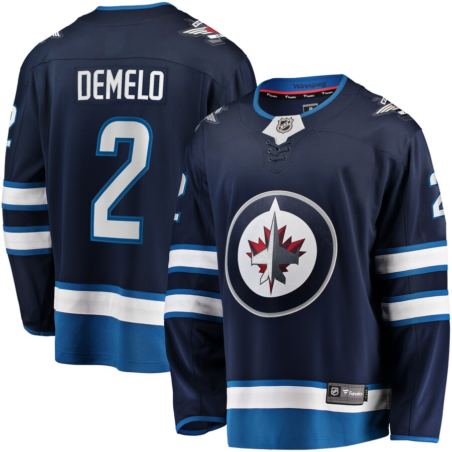 Men's Winnipeg Jets Dylan DeMelo Navy Player Game Jersey