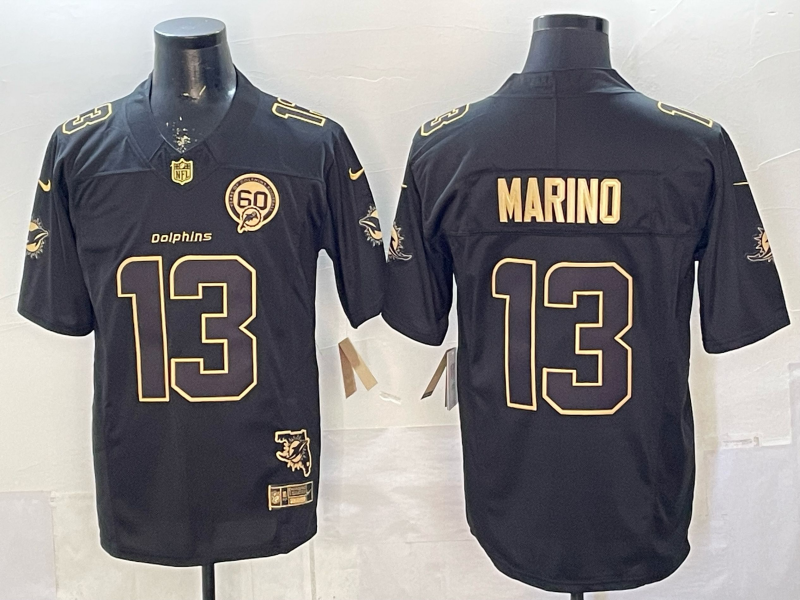 Men's Miami Dolphins Dan Marino #13 Black Player Game Jersey