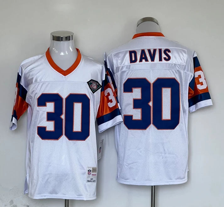 Men's Denver Broncos Terrell Davis White Legacy Replica Jersey