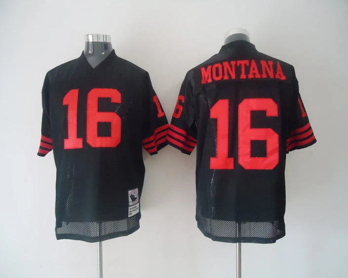Men's San Francisco 49ers Joe Montana Black Legacy Replica Player Jersey