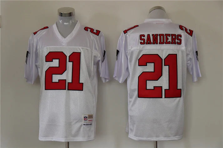Men's Atlanta Falcons Deion Sanders White Legacy Replica Jersey