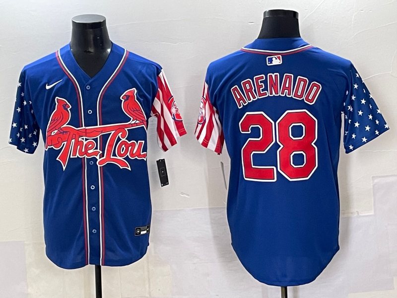 Men's St. Louis Cardinals Nolan Arenado #28 Royal Game Player Jersey