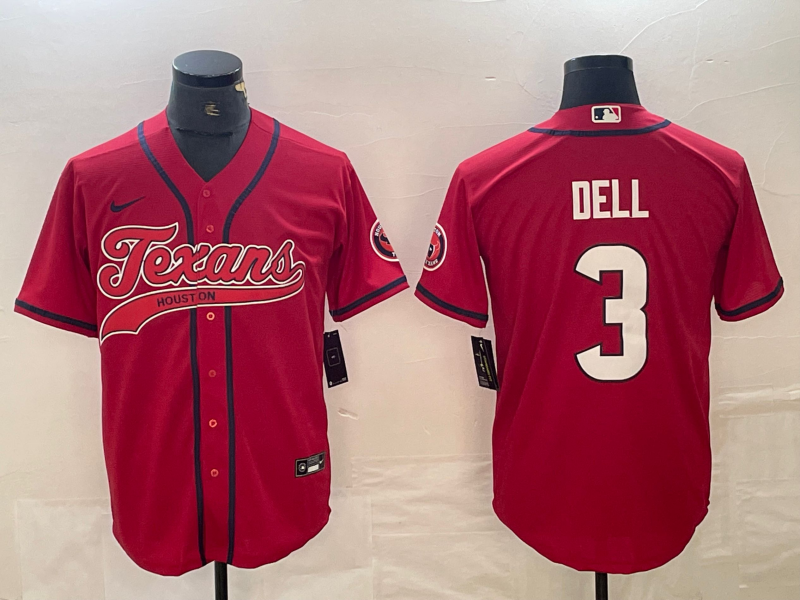 Men's Houston Texans Tank Dell Red Player Jersey Joint Edition