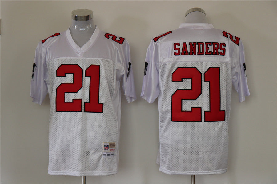 Men's Atlanta Falcons Deion Sanders White Legacy Replica Jersey1