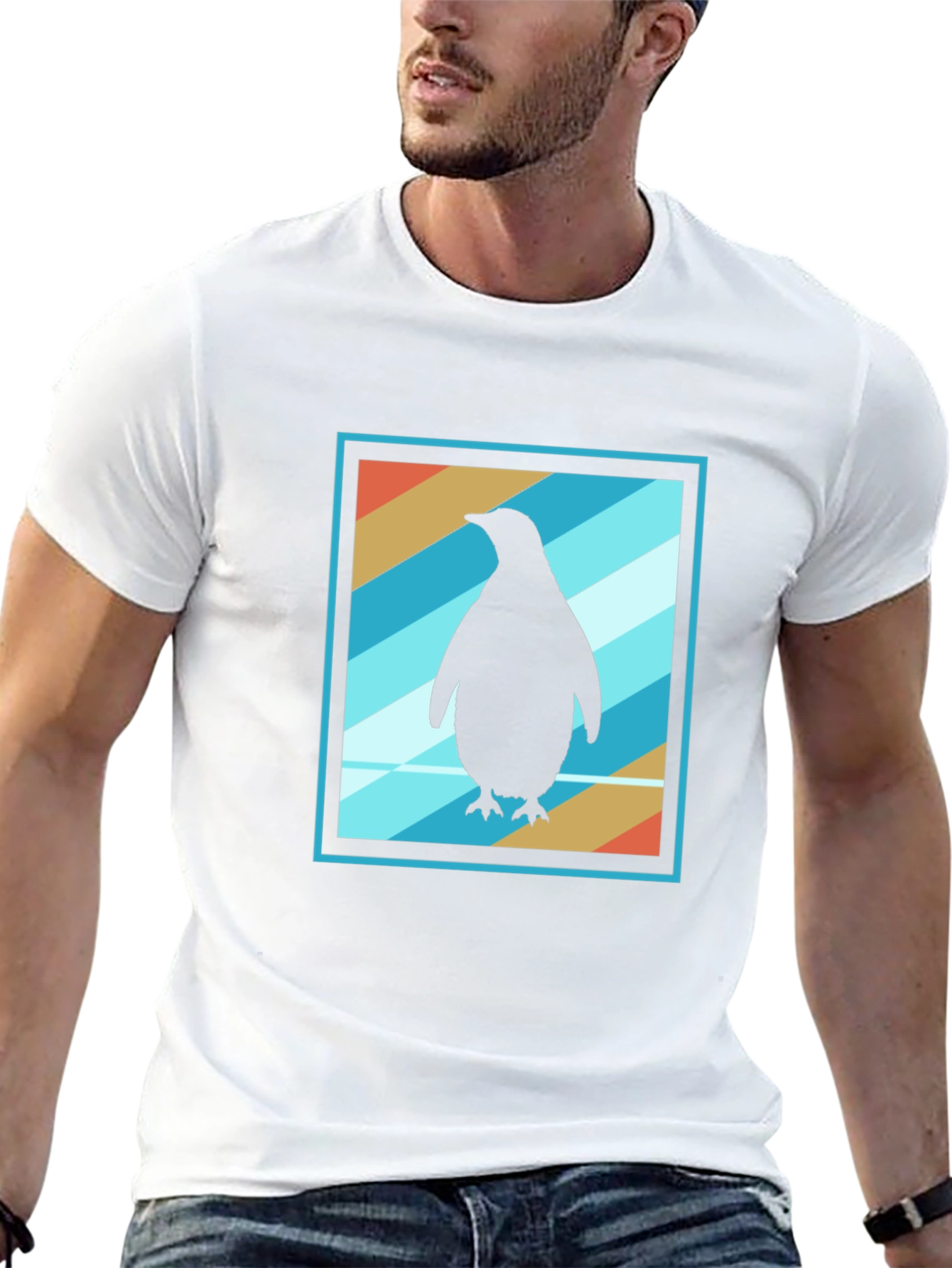 Cool Penguin Graphic Tee - Mens Black T-Shirt