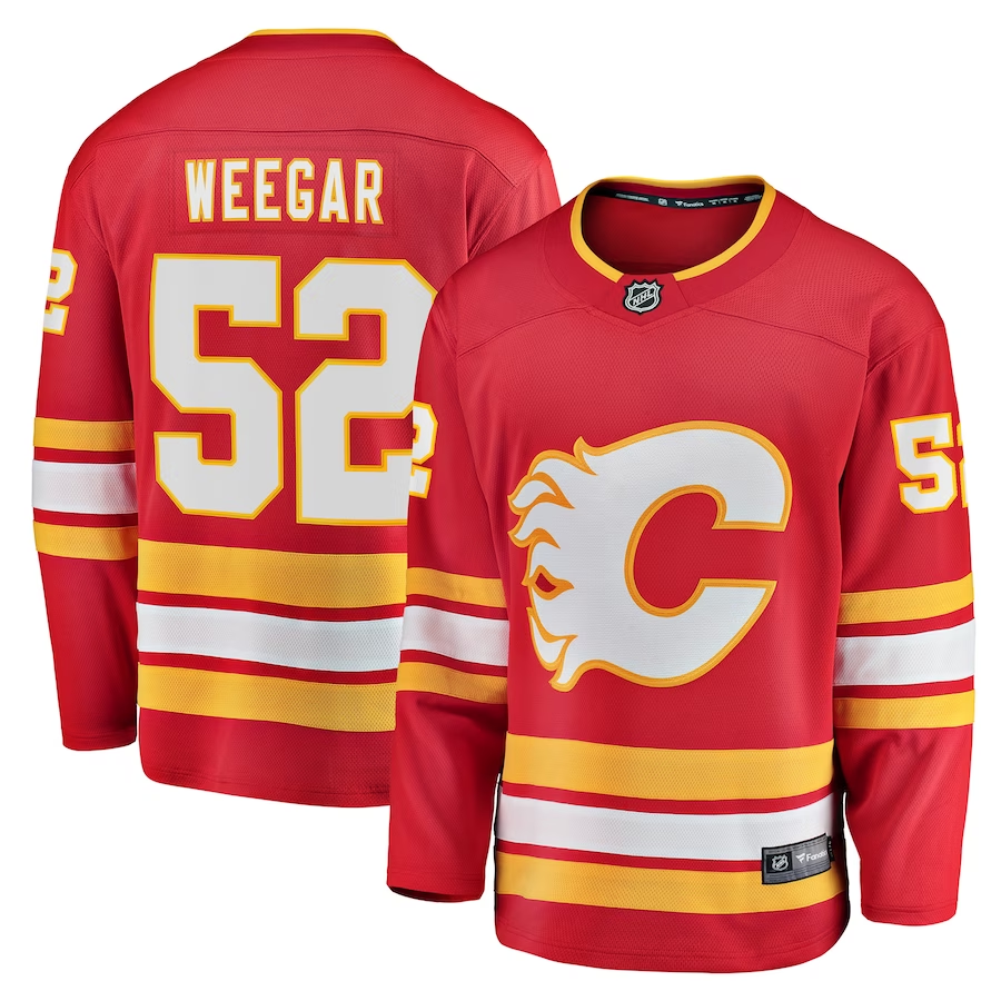 Men's Calgary Flames MacKenzie Weegar Red Home Breakaway Player Jersey
