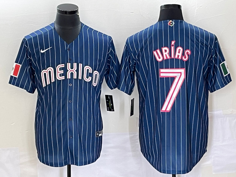 Men's 2023 World Baseball Classic Julio Urias Mexico Navy Jersey