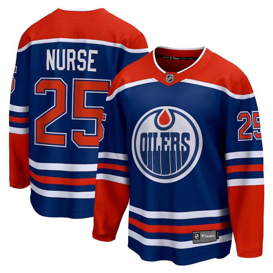 Men's Edmonton Oilers Darnell Nurse Royal Home Breakaway Player Jersey