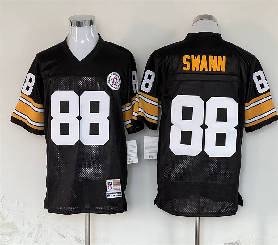 Men's Pittsburgh Steelers Lynn Swann Black Legacy Replica Jersey1