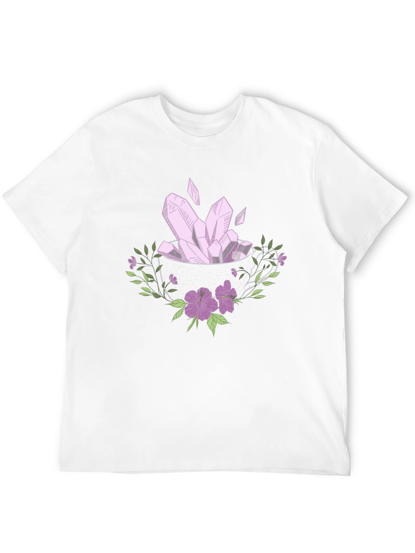 Crystal & Floral Graphic Tee - Black