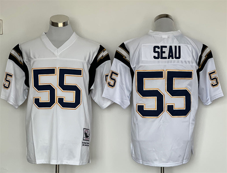 Men's San Diego Chargers Junior Seau White Legacy Replica Jersey1