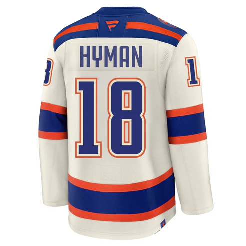 Zach Hyman Detroit Edmonton Oilers Centennial Fanatics 100th Anniversary Jersey