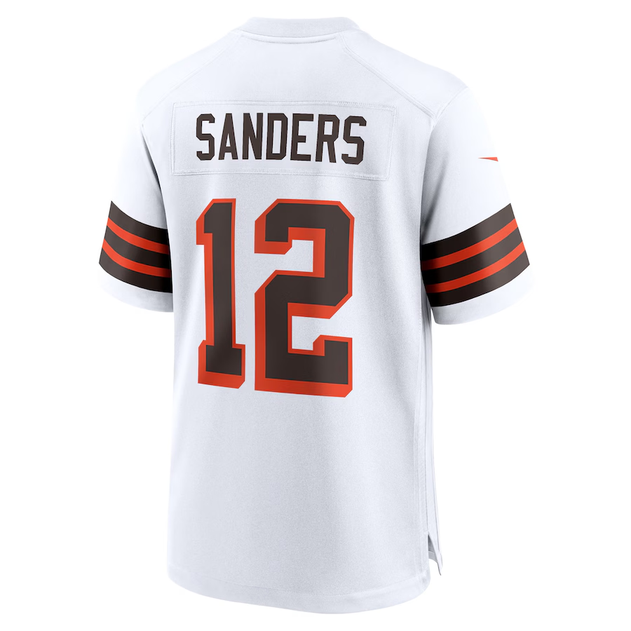 Men's Cleveland Browns Shedeur Sanders Nike White 2025 NFL Draft 2nd Alternate Game Jersey