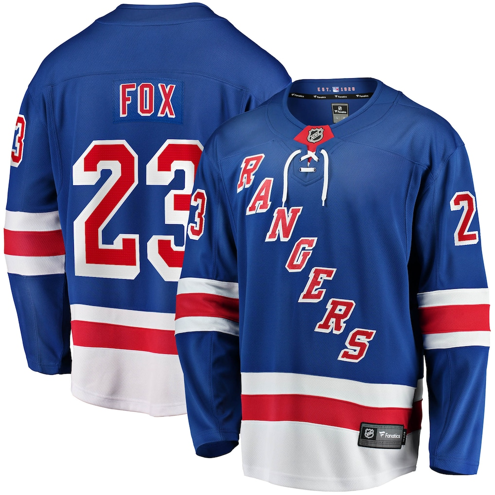 Men's New York Rangers Adam Fox Fanatics Blue Home Breakaway Jersey