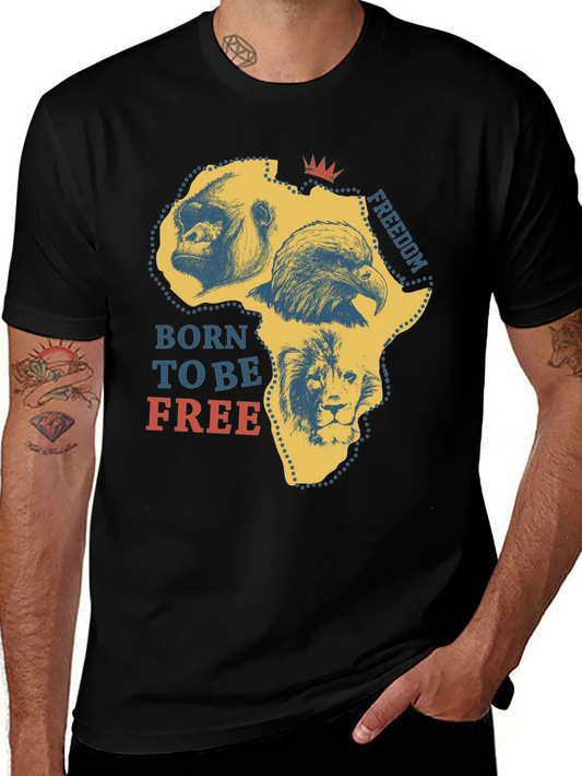 Africa Wildlife T-Shirt Born To Be Free Graphic Tee