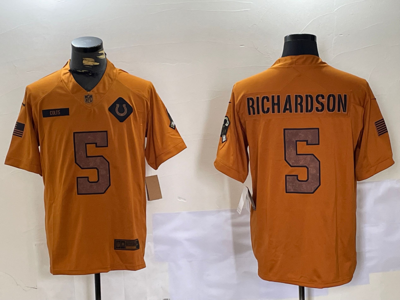 Men's Indianapolis Colts Anthony Richardson Brown Salute To Service Limited Jersey