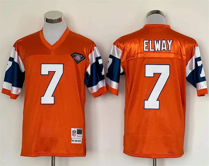 Men's Denver Broncos John Elway Orange Legacy Replica Jersey1