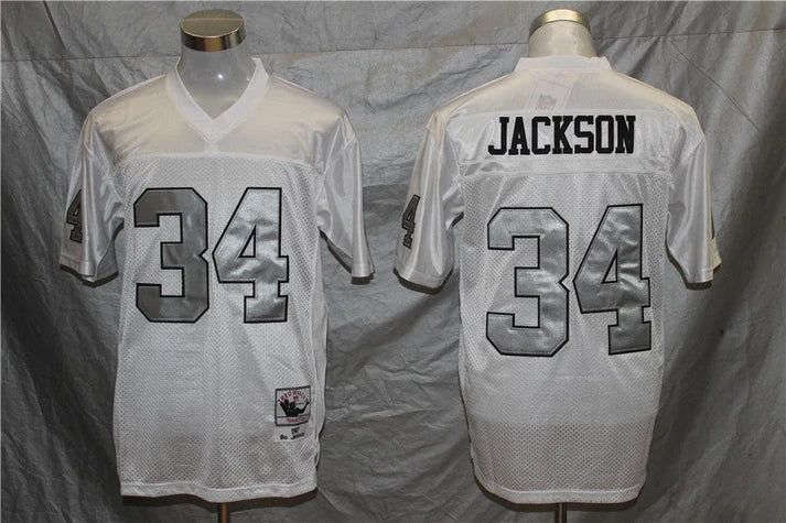 Men's Oakland Raiders Bo Jackson White Legacy Replica Player Jersey