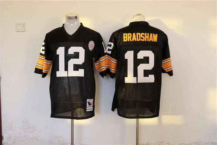 Men's Pittsburgh Steelers Terry Bradshaw Black Legacy Replica Jersey