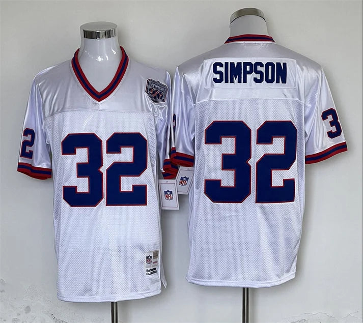 Men's Buffalo Bills OJ Simpson White Legacy Replica Player Jersey