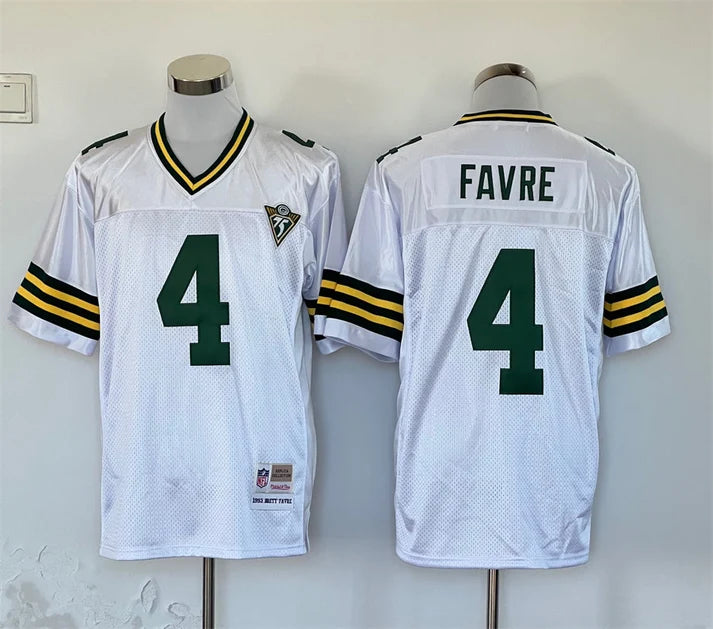 Men's Green Bay Packers Brett Favre White Legacy Replica Player Jersey