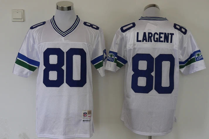 Men's Seattle Seahawks Steve Largent White Legacy Replica Jersey