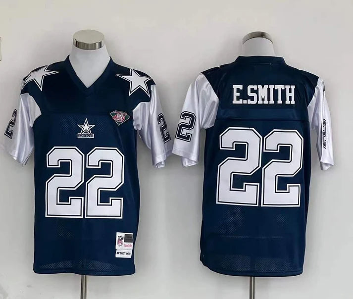 Men's Dallas Cowboys Emmitt Smith Navy Legacy Replica Jersey1