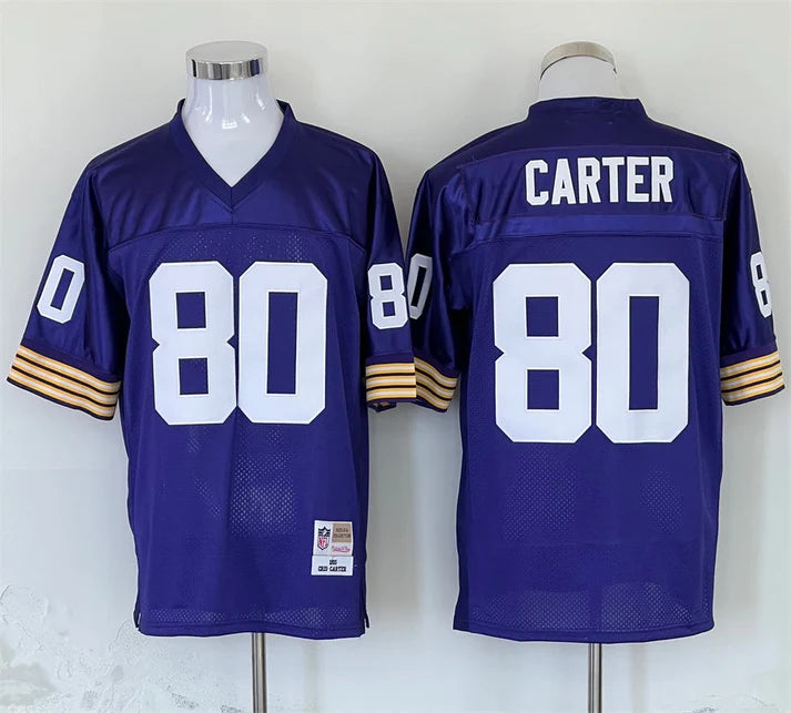 Men's Minnesota Vikings Cris Carter Purple Legacy Replica Jersey1