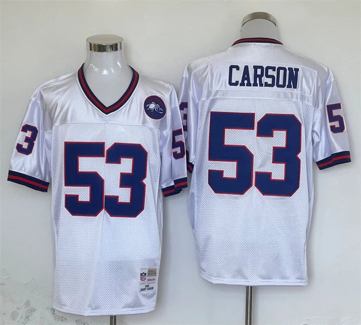 Men's New York Giants Harry Carson White Legacy Replica Jersey1